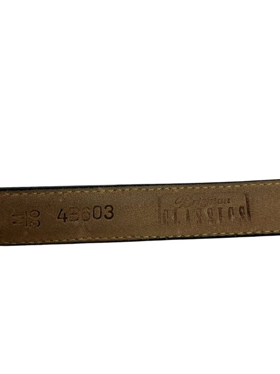 Brighton Classic Genuine Leather Belt With Ornate Gold & Silver Buckle Keeper De main image 5